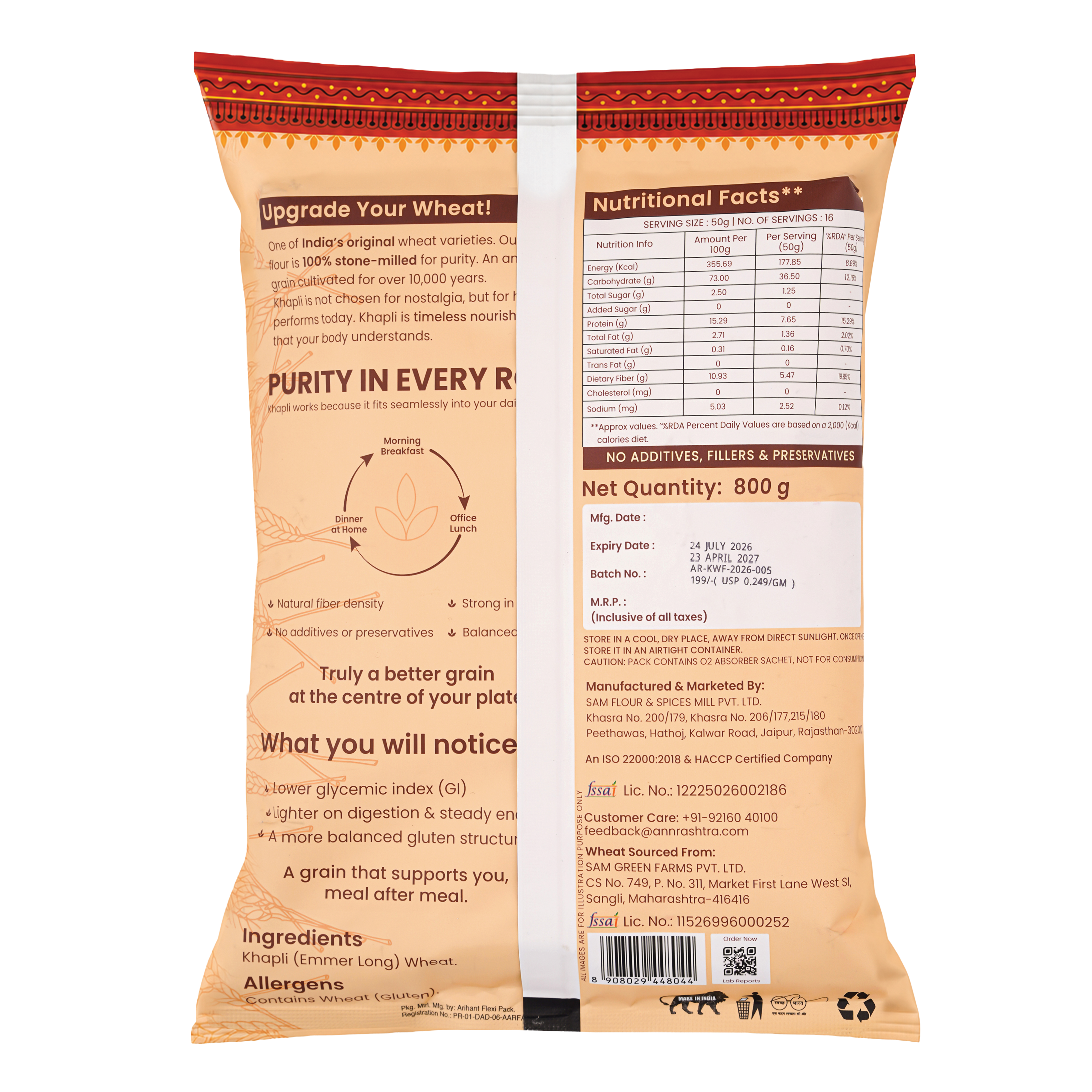 Khapli Wheat Flour 800g