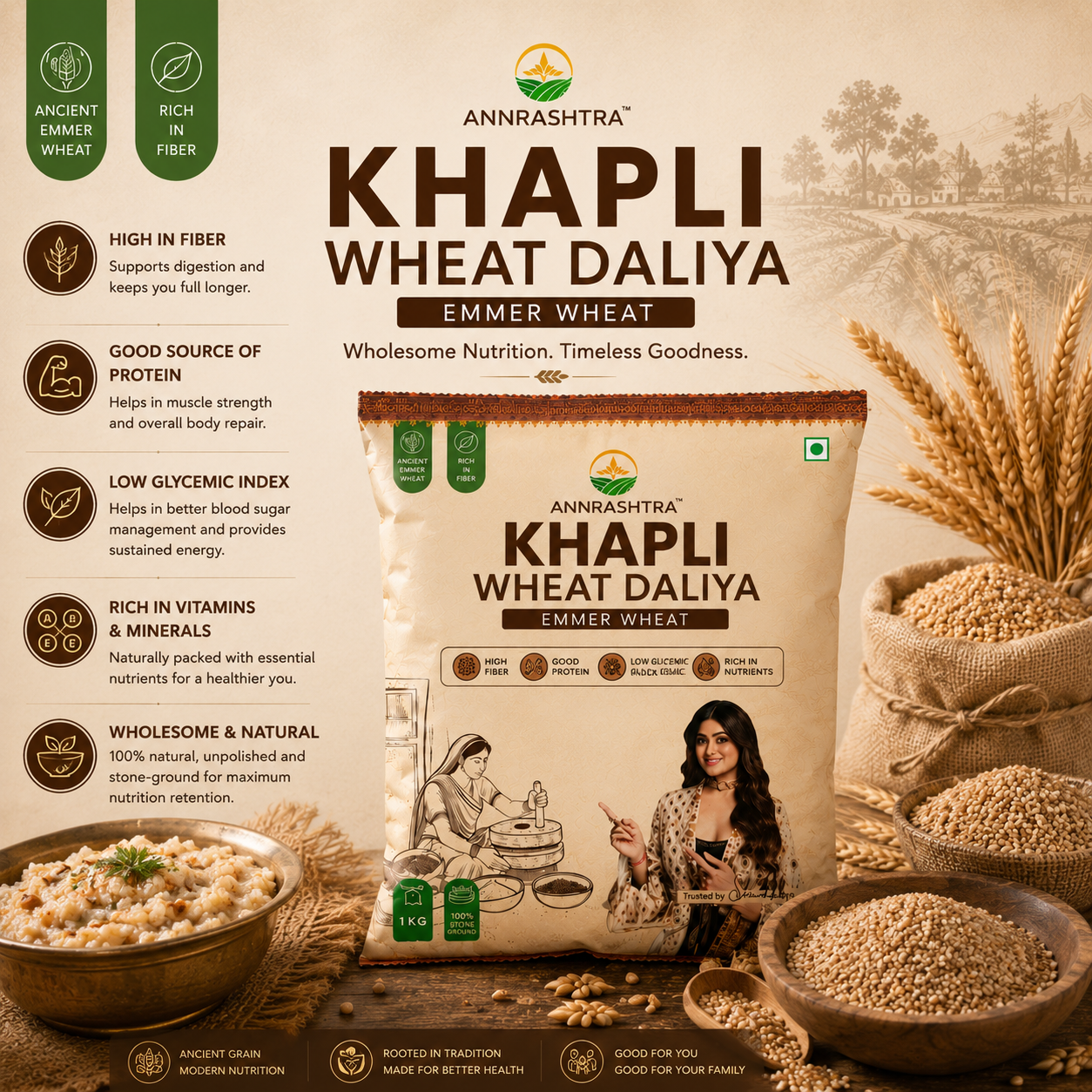 Khapli Wheat Daliya