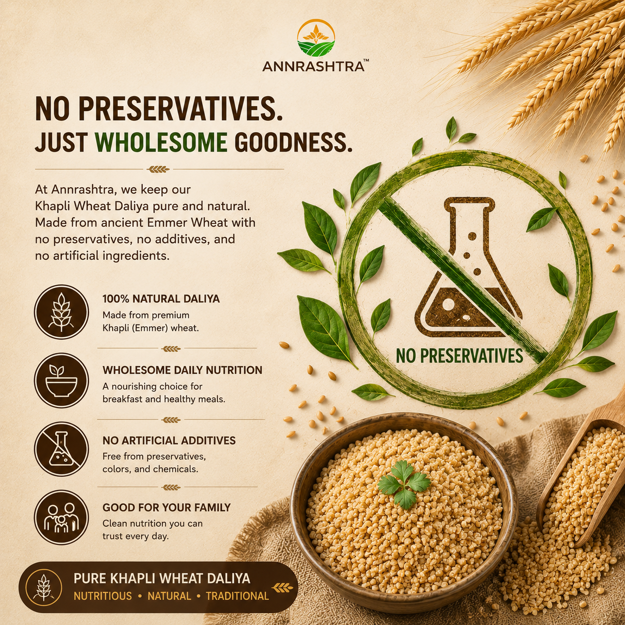 Khapli Wheat Daliya
